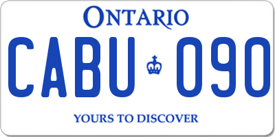 ON license plate CABU090