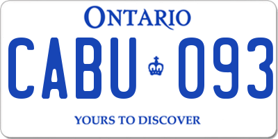 ON license plate CABU093