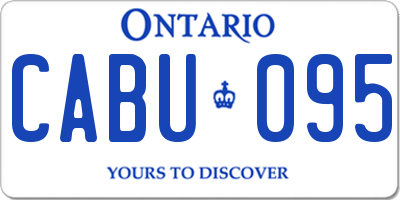 ON license plate CABU095