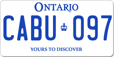 ON license plate CABU097