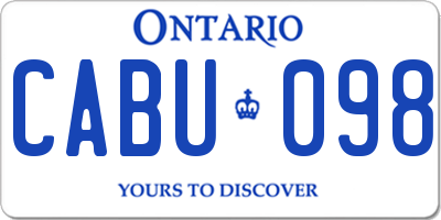 ON license plate CABU098