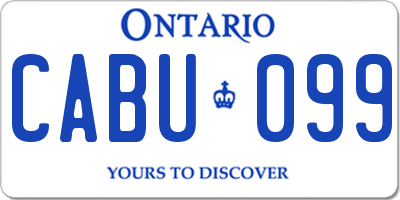 ON license plate CABU099