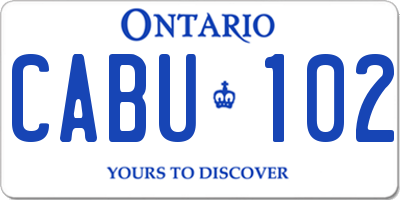 ON license plate CABU102