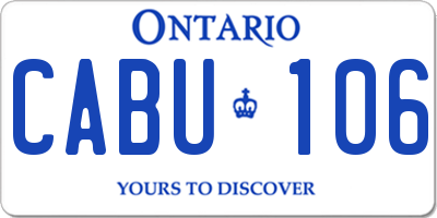 ON license plate CABU106