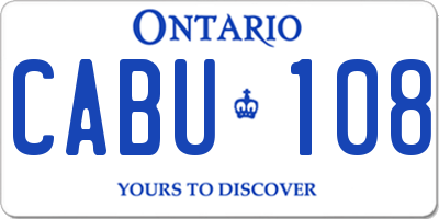 ON license plate CABU108