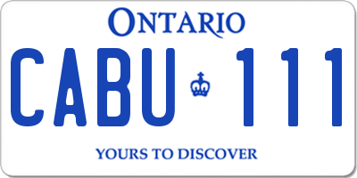 ON license plate CABU111