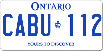 ON license plate CABU112