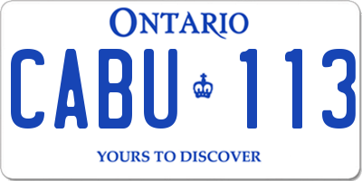 ON license plate CABU113