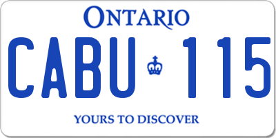 ON license plate CABU115