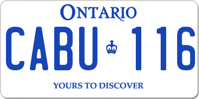 ON license plate CABU116