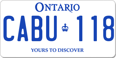 ON license plate CABU118