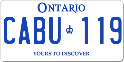 ON license plate CABU119