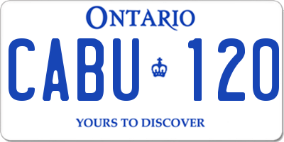 ON license plate CABU120