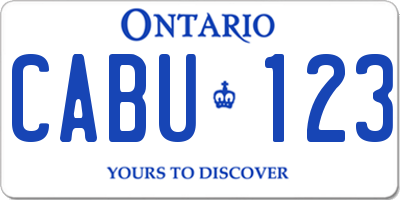 ON license plate CABU123