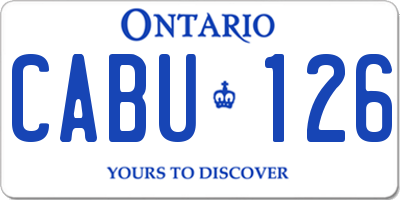 ON license plate CABU126