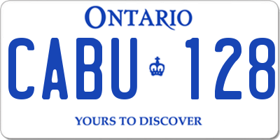 ON license plate CABU128