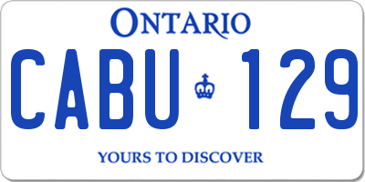 ON license plate CABU129