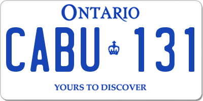 ON license plate CABU131