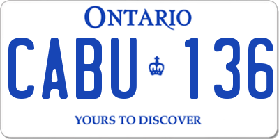 ON license plate CABU136