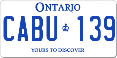 ON license plate CABU139