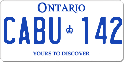 ON license plate CABU142