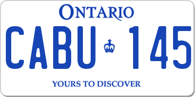 ON license plate CABU145