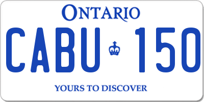 ON license plate CABU150