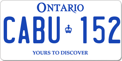 ON license plate CABU152