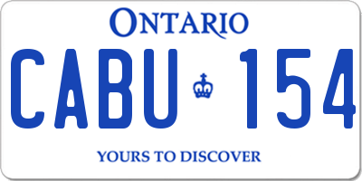 ON license plate CABU154