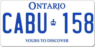 ON license plate CABU158