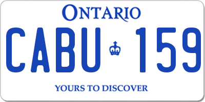 ON license plate CABU159