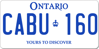 ON license plate CABU160