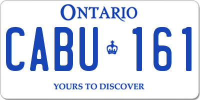 ON license plate CABU161