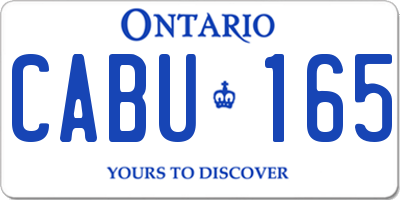 ON license plate CABU165