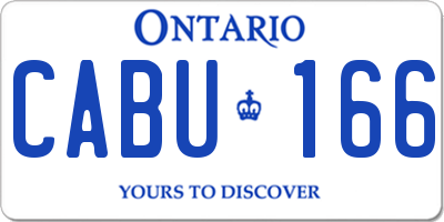 ON license plate CABU166