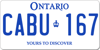 ON license plate CABU167