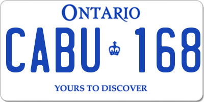 ON license plate CABU168