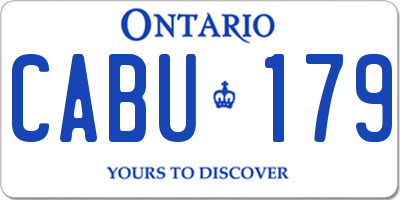 ON license plate CABU179