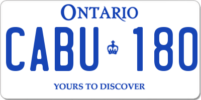 ON license plate CABU180