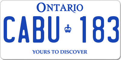 ON license plate CABU183