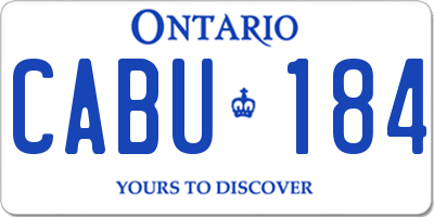 ON license plate CABU184