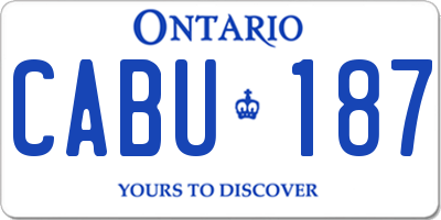 ON license plate CABU187