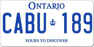 ON license plate CABU189