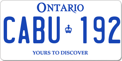 ON license plate CABU192