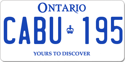 ON license plate CABU195