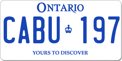 ON license plate CABU197