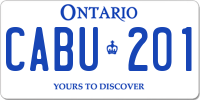 ON license plate CABU201