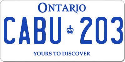 ON license plate CABU203