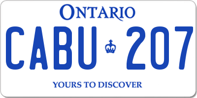 ON license plate CABU207