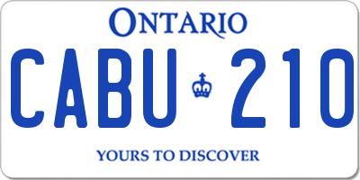 ON license plate CABU210